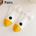 10 Pairs Cartoon Women Socks Fashionable And Versatile Cute Design Funny Goose Breathable Soft Comfortable Women Casual Socks-belleandkai.com