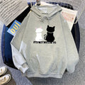 Women's Fleece Lined Hoodie Casual Cartoon Cat Print Oversize Loose Fit Autumn Winter Top Fashion Comfortable Streetwear-belleandkai.com