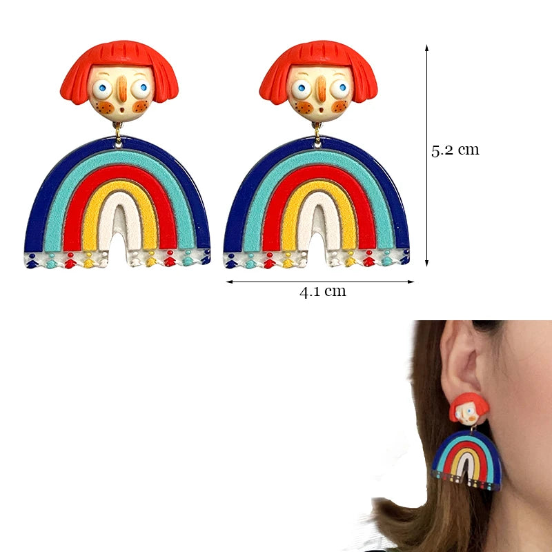 Top Sale Fashion Colourful Dangle Earrings for Women Accessories Stud Earring Y2K Pendientes New In Resin Earings-belleandkai.com