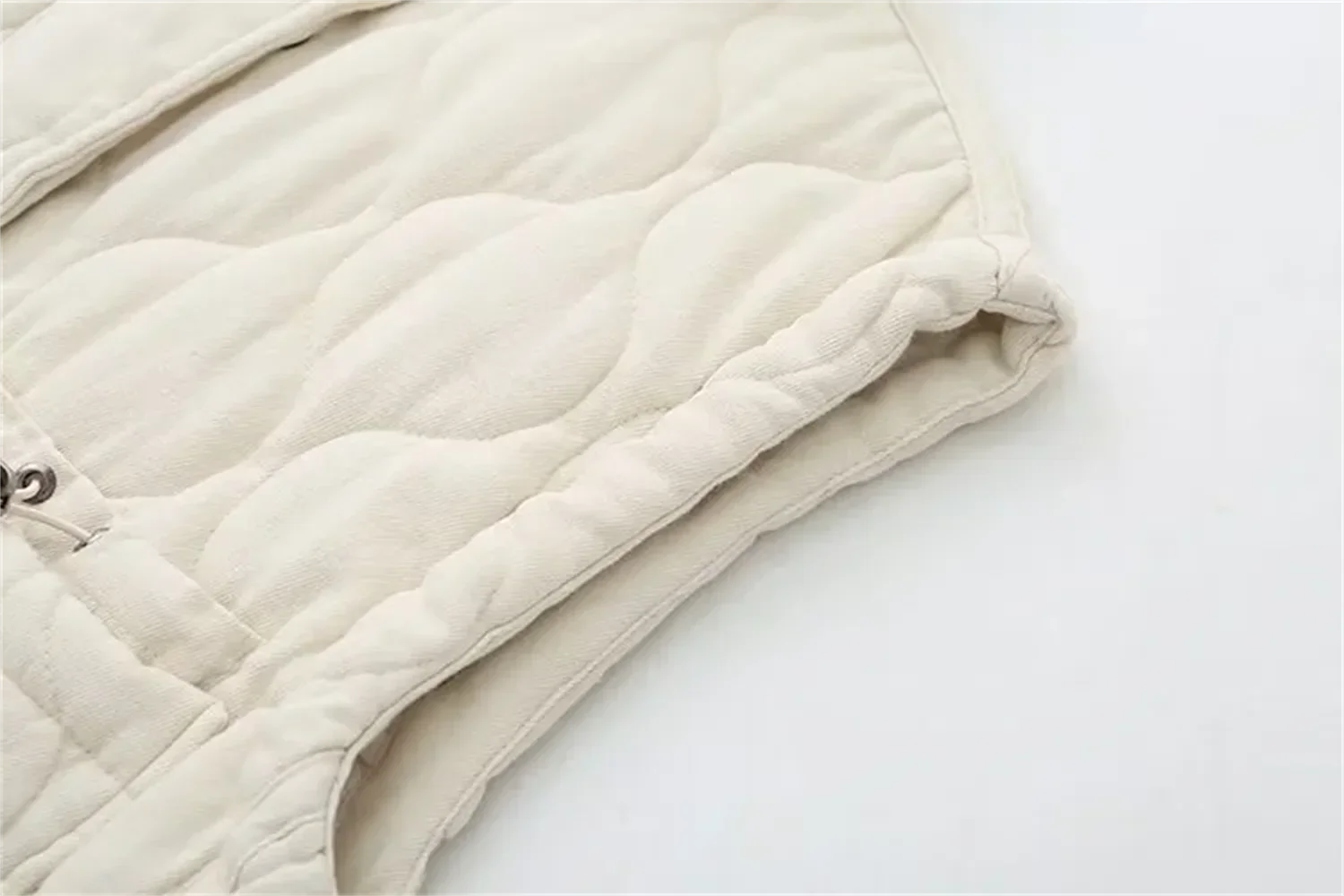 New women's versatile sleeveless stand up collar pocket decoration vest cotton vest loose shoulder jacket-belleandkai.com