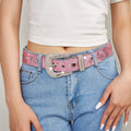 Stylish Rhinestone Western Cowgirl Style Y2K Belt Sparking Pu Leather BB Belts Jeans Dress Accessories For Women-belleandkai.com