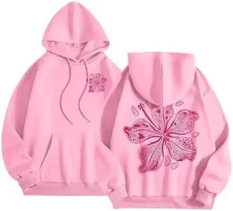 Fashionable Sporty Hoodie Casual Shoulder-Length Sleeve Printed Comfortable Polyester Women's Sweatshirt Trendy Streetwear-belleandkai.com