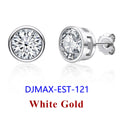 DJMAX 0.5-2ct Moissanite Diamond Stud Earrings for Women Original 925 Sterling Silver Lady's Moissanite Earring New 2025-belleandkai.com