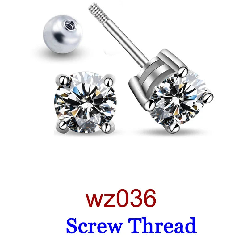 DJMAX 0.5-2ct Moissanite Diamond Stud Earrings for Women Original 925 Sterling Silver Lady's Moissanite Earring New 2025-belleandkai.com