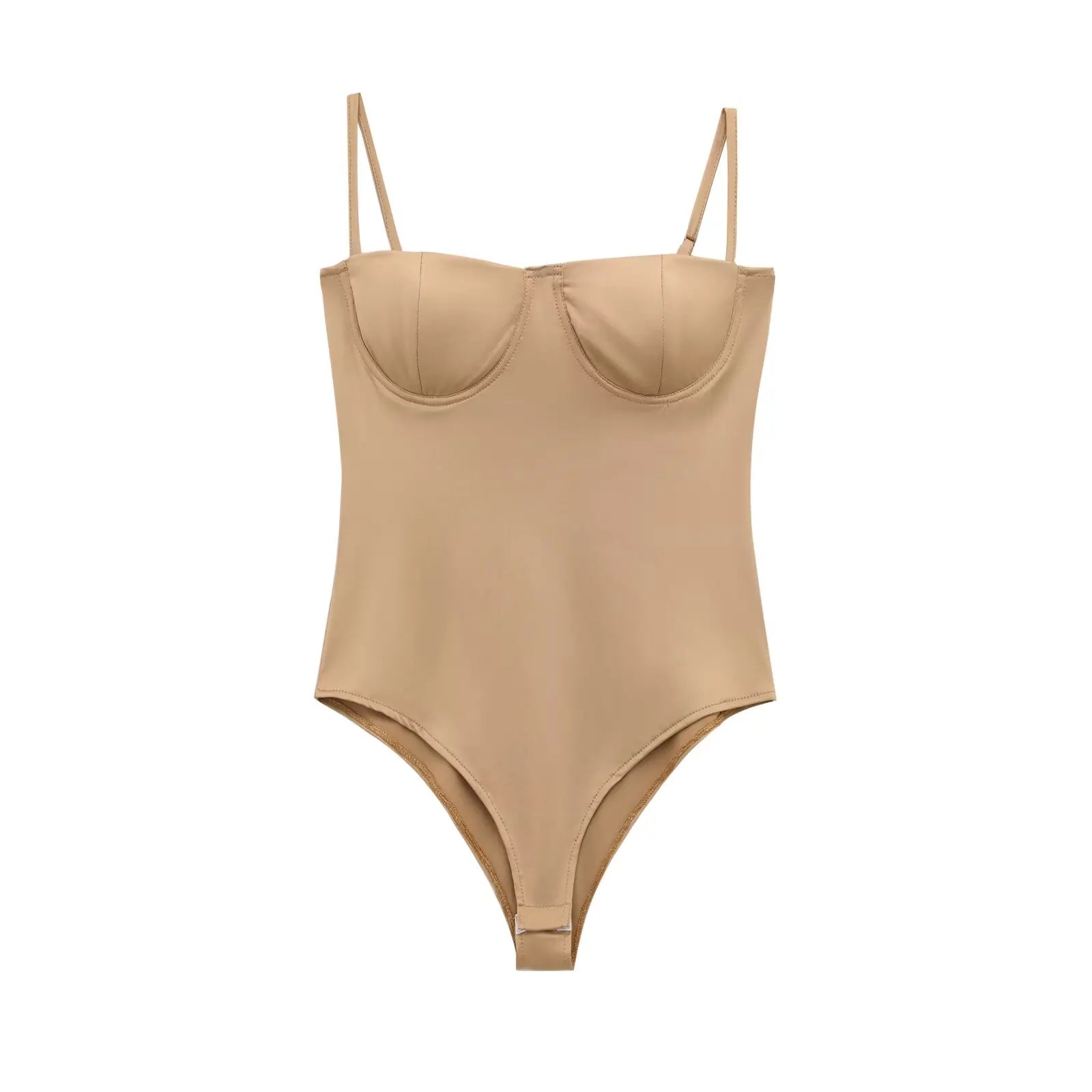 Zevity 2025 Women Sexy Spaghetti Strap Inner Style Beach Wear Bodysuits Ladies Soft Slim Swimsuit Playsuits Mujer Rompers LS9043-belleandkai.com