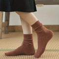 5-20 Pairs Women's Mid Calf Socks Women Korean Style Solid Color Cotton Slouch Socks for Jk School Uniform Spring Autumn Fashion-belleandkai.com