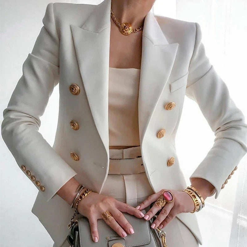 Black Blazers Women 2025 Single-button Outwear All-match Long Sleeve Coat Female Slim Solid Jacket Lady Office Work Suit Vestido-belleandkai.com