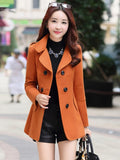 New Autumn Winter Woolen Coat Women Slim Double Breasted Medium Long Wool Blend Warm Female Overcoat Winter Coat Jacket-belleandkai.com