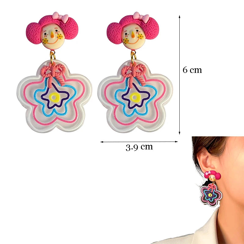 Top Sale Fashion Colourful Dangle Earrings for Women Accessories Stud Earring Y2K Pendientes New In Resin Earings-belleandkai.com