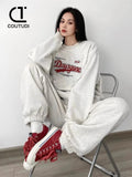 COUTUDI Women Hooded Set 2 Pieces Winter Fashion Tracksuit Suit Oversized Casual Hoody Pullovers Long Pant Sets Women Sportwears-belleandkai.com