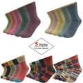 5 Pairs/Lot Wool Socks Women Winter Japanese Harajuku  Bohemian Cashmere Warm Colorful Socks Ladies Girl Christmas Gift 5 Styles-belleandkai.com