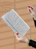 This shiny and luxurious pleated evening bag is a great choice for party girls, office workers and also makes a great gift.-belleandkai.com