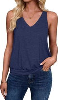 Summer Women's V-Neck Sleeveless Top Casual Vest Fashionable Trendy Tank Top Polyester Blend Fabric No Decoration-belleandkai.com