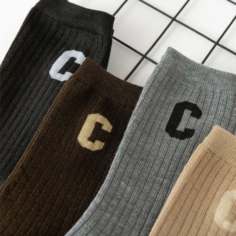 5 Pairs/Lot Socks Women's Cotton Print Short Ankle Set White Sports Cycling Running Compression Summer Breathable-belleandkai.com