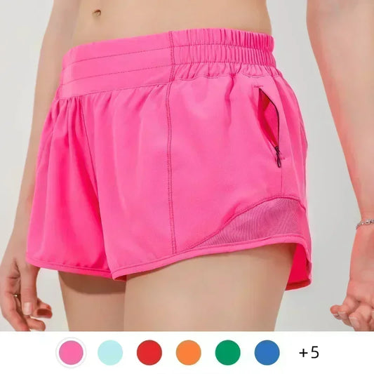 Lemon Women Hotty Hot Yoga Shorts Micro-elastic Low-rise Athletic Short With Liner Workout Running Sport Tummy Control Shorts-belleandkai.com