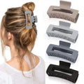 Simple Frosted Shark Hair Claws Candy Color No Slip Large Square Cross Shaped Jaw Clip For Women Girls Thin Thick Long Hair-belleandkai.com