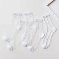Women's Summer Socks Thin & Breathable Ankle Socks | Striped/Transparent/Plaid/Dots Pattern, Casual Socks for Women (10Pair)-belleandkai.com