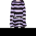 New Streetwear Top Punk Gothic Long Unisex Sweater Summer Women Striped Cool Hollow Out Hole Broken Jumper Loose Rock Thin Dark-belleandkai.com