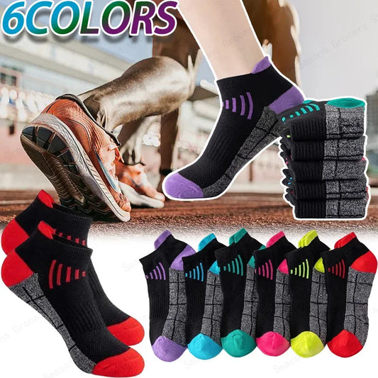 6-96 Pairs Unisex Color-Coordinated Quick-Dry & Sweat-Absorbent Running/Casual Sports Socks Low-Top Breathable 36-42-belleandkai.com