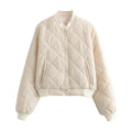 TRAF 2025 Women's Fashion Bomber Jacket Autumn Winter Short Parka Coat Vintage Long Sleeve Streetwear Casual New In Jackets-belleandkai.com