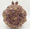 Women Gold/Silver Flower Mini Crystal Evening Bag Bridal Wedding Rhinestones Clutches Bags Handbags Party Minaudiere Clutch Bag-belleandkai.com