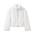 Neo Mint 2024 Winter Women Yellow Faux Fur Jacket Chic Girls Fashion Streetwear Thicken Warm Stand Collar Fox Fur Coat Outerwear-belleandkai.com
