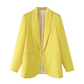 Zach Ailsa 2024 Autumn New Product Women's Wear Simple and Elegant Slim Fit Solid Color Pocket Decoration Suit Coat-belleandkai.com