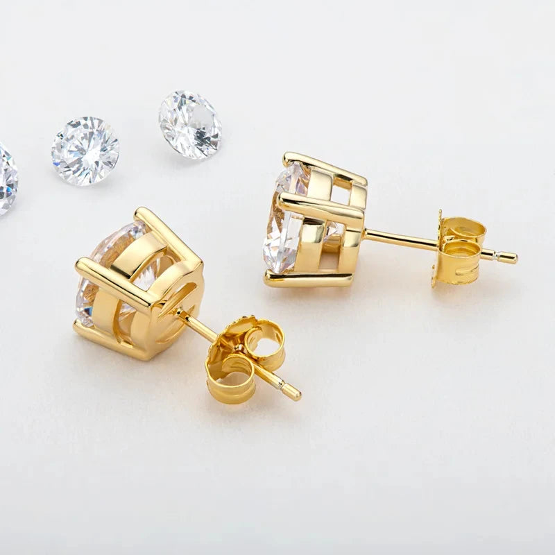 DJMAX 0.5-2ct Moissanite Diamond Stud Earrings for Women Original 925 Sterling Silver Lady's Moissanite Earring New 2025-belleandkai.com