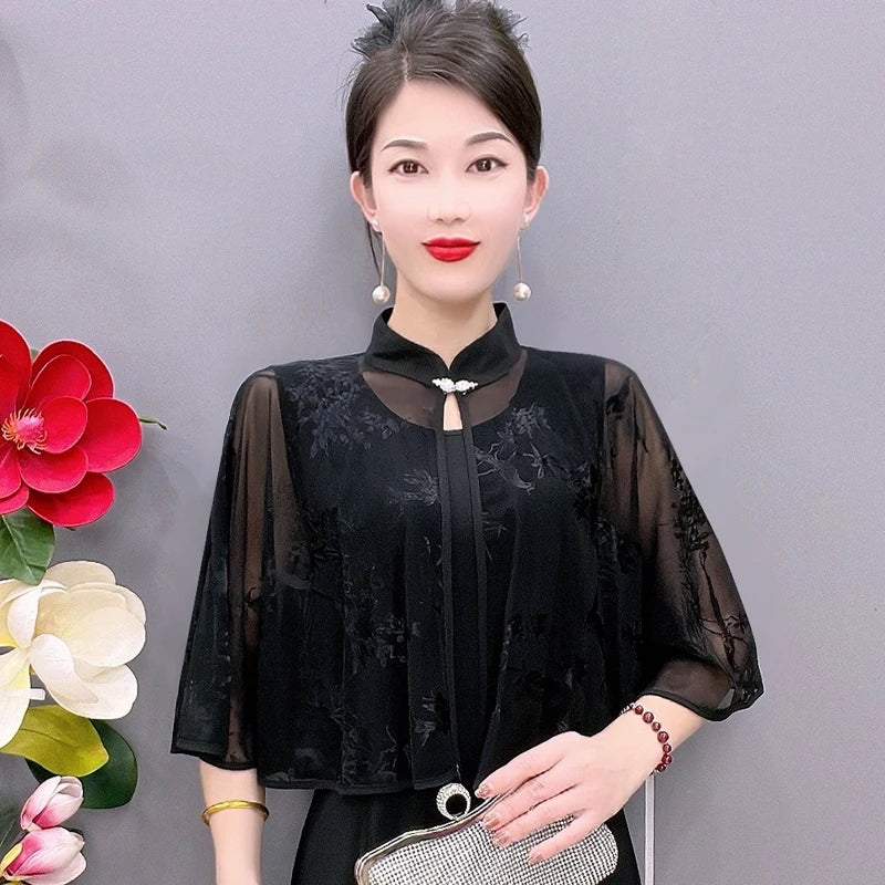 Cloak Summer Capes Ponchos Coats Fashion Clothes Women Clothing Tops Streetwear Party Vintage Casual Elegant Outerwear-belleandkai.com