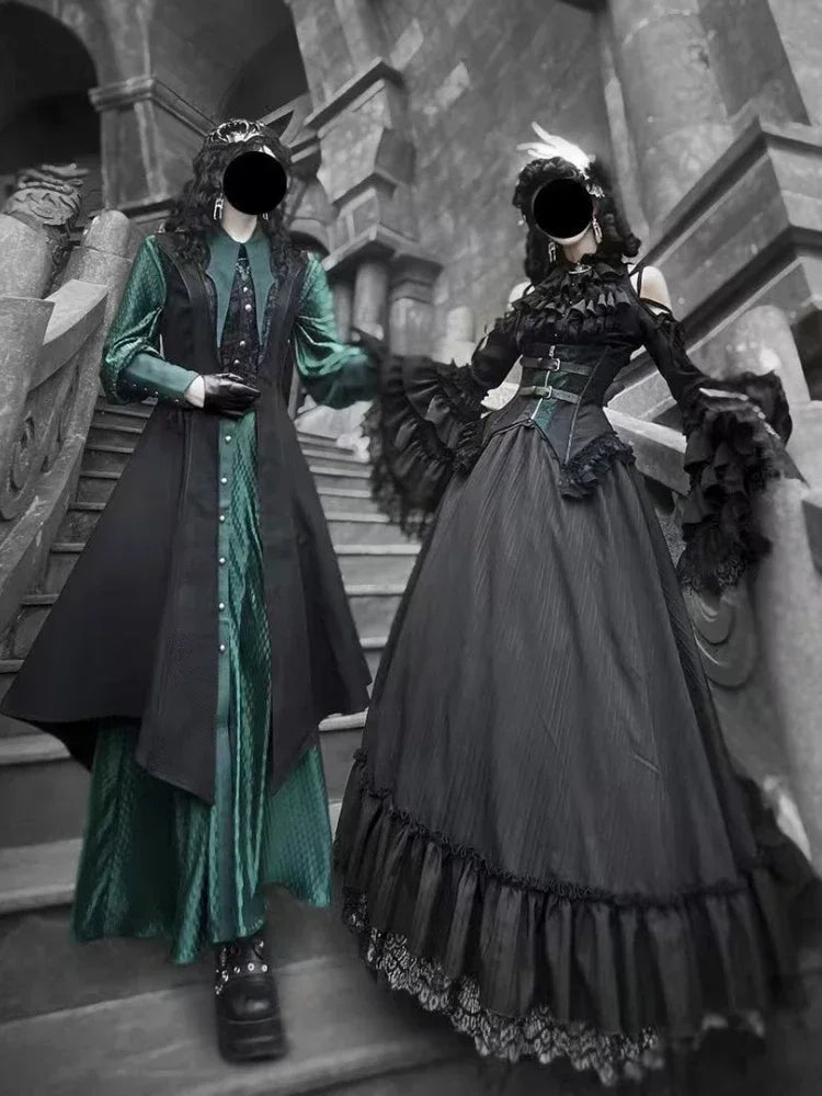 Streetwear Vintage Dragon Design Long Shirt Dresses Grunge Y2k Aesthetic Vestidos Gothic Harajuku Women Men Cosplay Grunge Dress-belleandkai.com