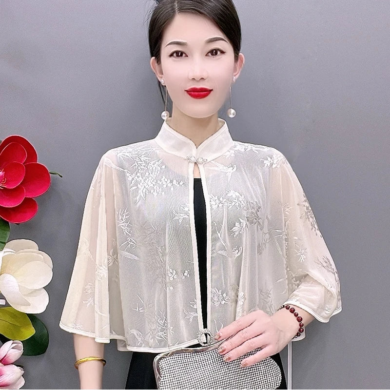 Cloak Summer Capes Ponchos Coats Fashion Clothes Women Clothing Tops Streetwear Party Vintage Casual Elegant Outerwear-belleandkai.com