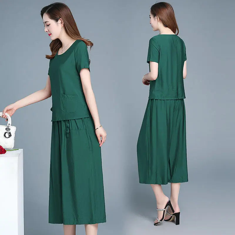 Large Size Pant Sets for Women 2 Pieces Clothes Promotion Casual Elegant Cheap New Chic Luxury Classy Wide Leg Trousers Woman-belleandkai.com