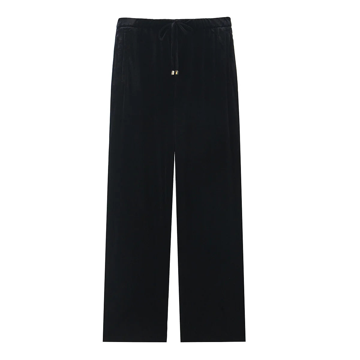 Women Fashion Velvet Trouser Set Streetwear Woman Wide Leg Long Pant +Long Sleeves Short Coat Top Women outfit-belleandkai.com