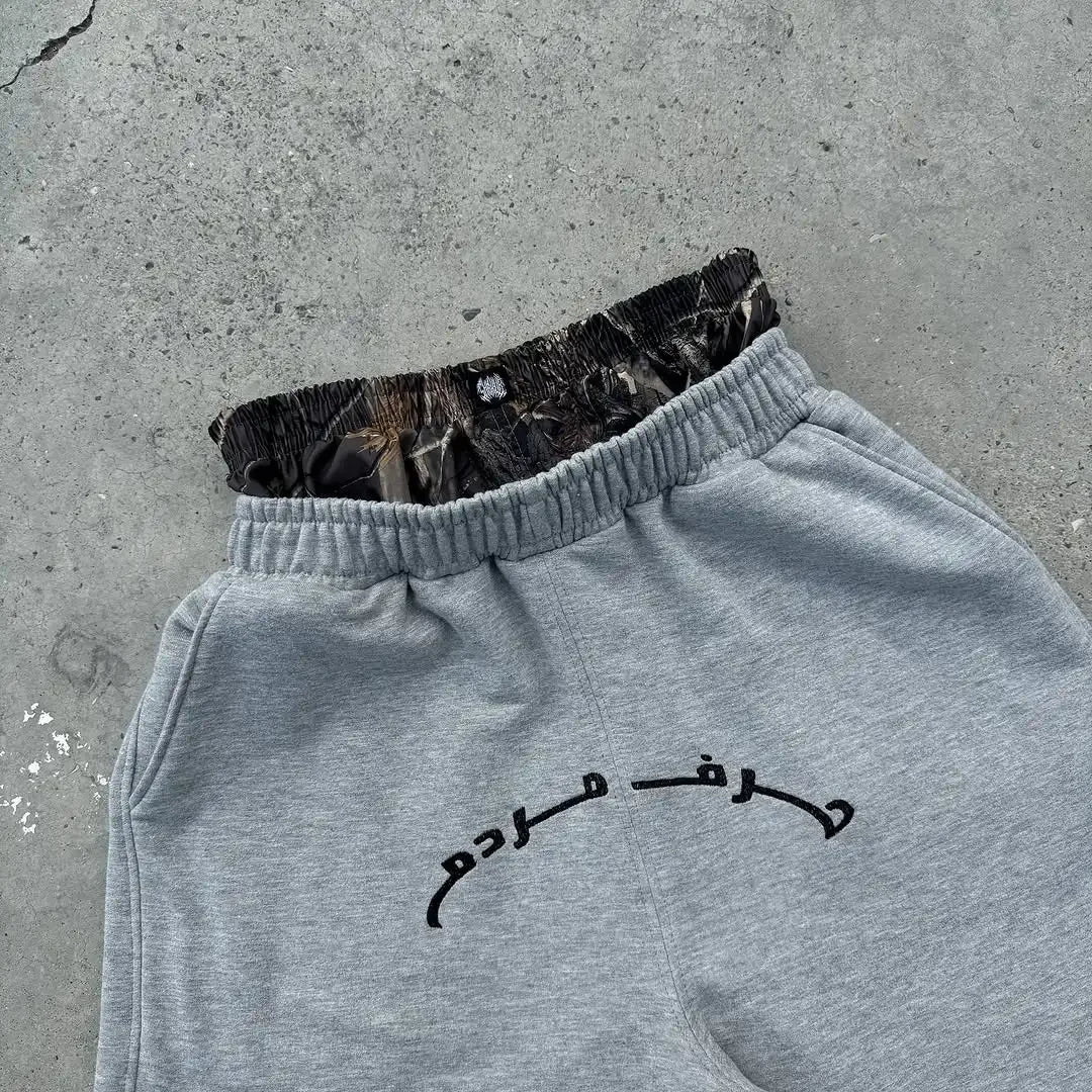 Y2K Double Waist Shorts Popular Trendy Brand New Embroidery Pattern Casual Shorts Women Harajuku Hip Hop Oversize Sports Shorts-belleandkai.com