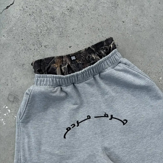 Y2K Double Waist Shorts Popular Trendy Brand New Embroidery Pattern Casual Shorts Women Harajuku Hip Hop Oversize Sports Shorts-belleandkai.com