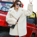 Winter Furry Coat Hairy Woman Jacket Thick Rabbit Fur Coat Female Plush Overcoat Comfort Fur Coat-belleandkai.com