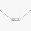 925 sterling silver classic fashionable mobile three diamond women's necklace. Holiday gifts-belleandkai.com