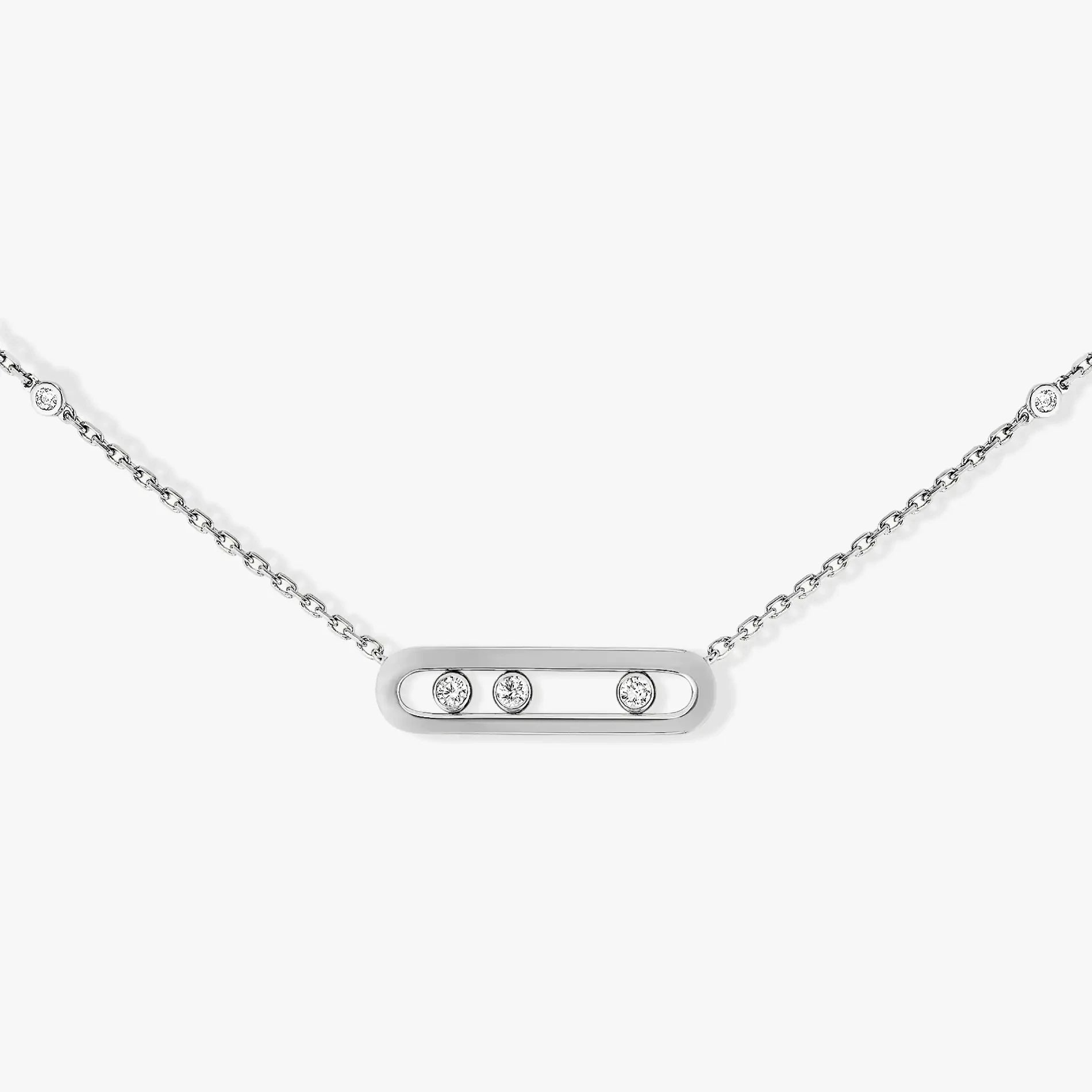 925 sterling silver classic fashionable mobile three diamond women's necklace. Holiday gifts-belleandkai.com