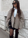 New Women's Coat Top Autumn Streetwear Fashion Button Long Sleeves Coat Solid Sexy V-Neck Casual Slim Versatile Female Clothing-belleandkai.com