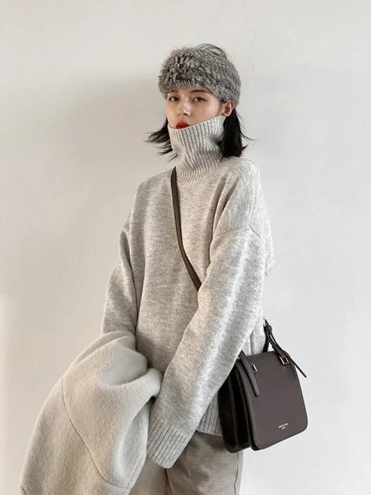 Women's Sweater Autumn Winter New  Clothes for Women Warm Solid-belleandkai.com