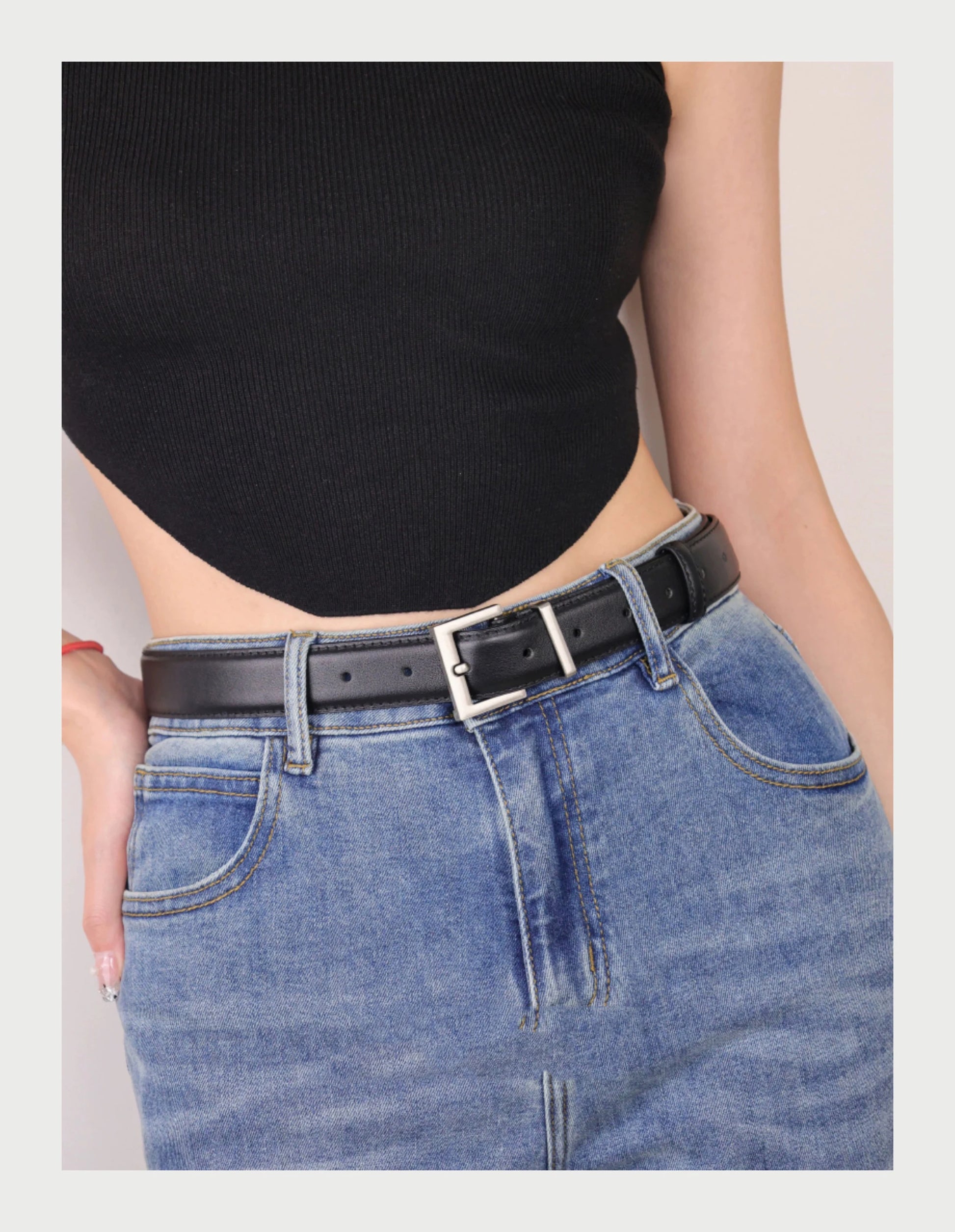 New Luxury Double Genuine Leather Belt for Women Jeans Casual Dress Square Alloy Buckle Ladies Trendy Belts Fashion Waistband-belleandkai.com