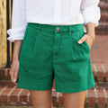 Women'S Summer Shorts Soft Stretch Twill Shorts With Side Pockets Classic Solid Straight Button Daily Commute Comfy Shorts-belleandkai.com