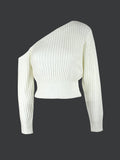 Women's long-sleeved off-the-shoulder sexy casual sweater spring, autumn and winter-belleandkai.com