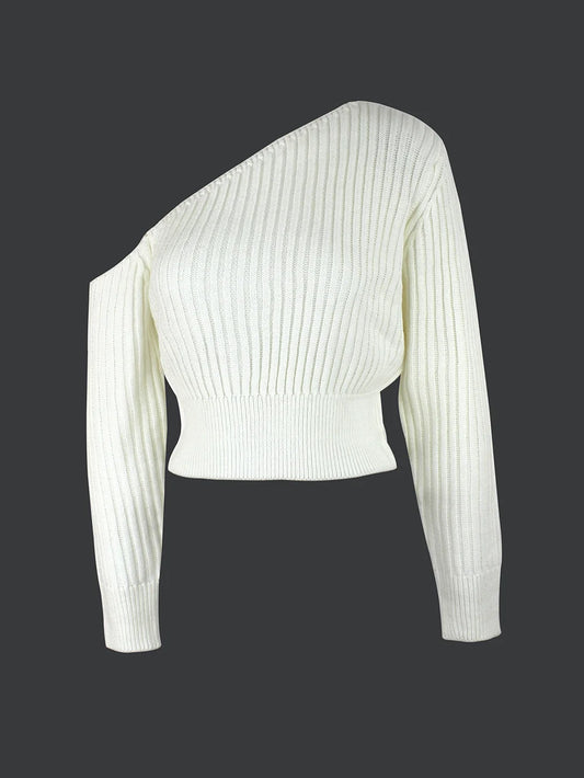 Women's long-sleeved off-the-shoulder sexy casual sweater spring, autumn and winter-belleandkai.com