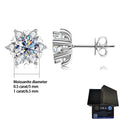 S925 silver moissanite snowflake earrings for women, fashionable and classic 6-claw design as a Valentine's Day gift for friends-belleandkai.com