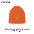 VECTOR Children's Embroidered Ski Knitted Hat Solid Color for Warmth, Warmth, Comfort, and Skin Friendly Trend Versatile-belleandkai.com