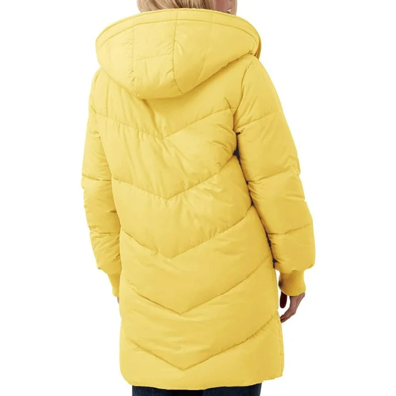 Womens Winter Warm Coats Sherpa Fleece Lined Long Hooded Puffer Jacket-belleandkai.com