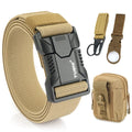 VATLTY New Tactical Outdoor Belt for Men and Women Aluminum Alloy Buckle Quick Release Elastic Belt Casual Belt Jeans Waistband-belleandkai.com