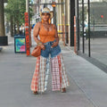 Casual Wide Leg Jeans GT9179 Women's Clothing Denim Patchwork Cross-Border Shipping Available from Mainland China Origin-belleandkai.com
