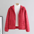 2024 New Winter Women Candy Color Down Cotton Jackets Light Weight Windproof Hooded Warm Outwear Coat Puffer Quilted Parkas-belleandkai.com